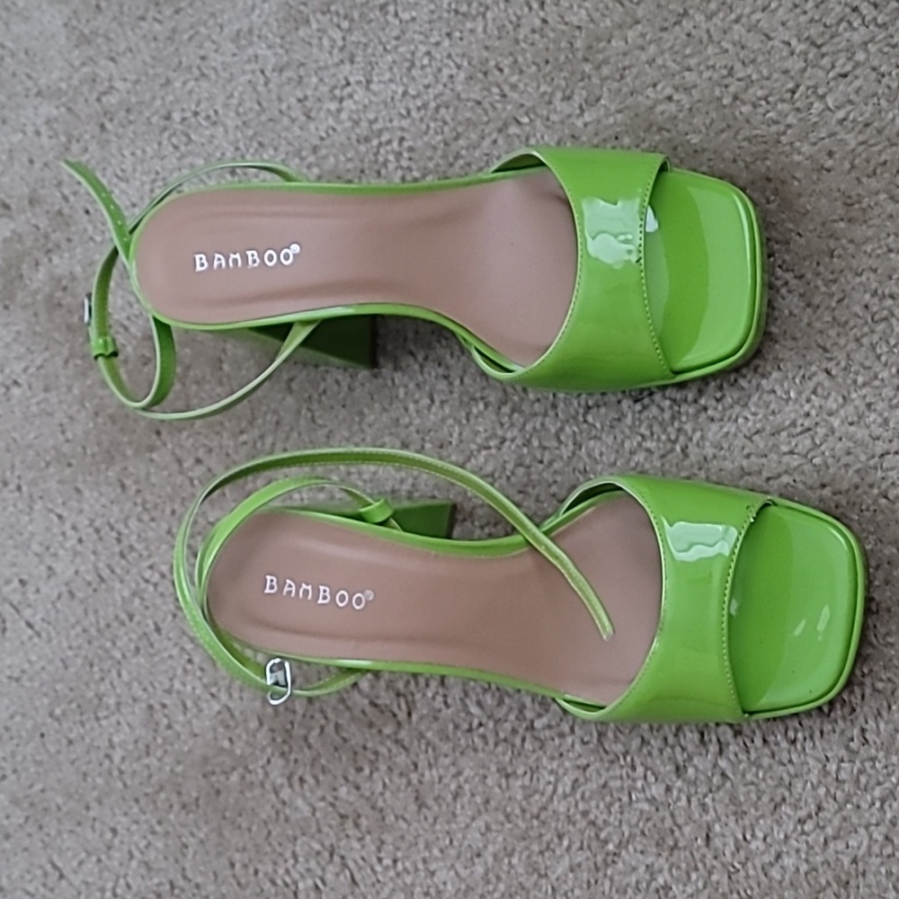 Lime Green Platform Sandals